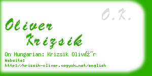 oliver krizsik business card
